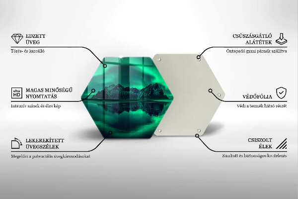 Üveg vágódeszka Északi fény táj