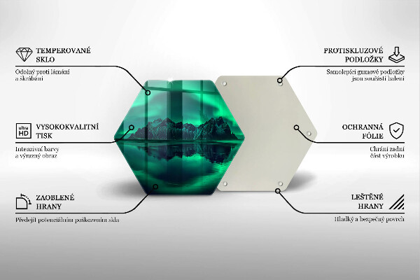 Üveg vágódeszka Északi fény táj