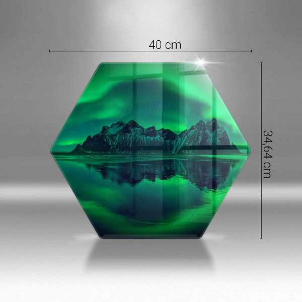 Üveg vágódeszka Északi fény táj
