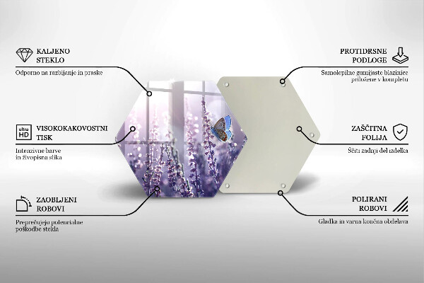 Üveg vágódeszka Vadvirágok és a pillangó