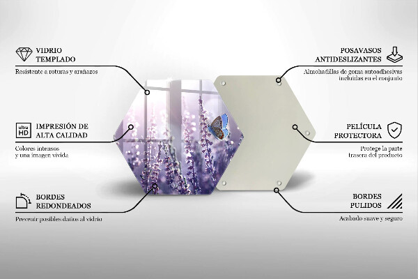 Üveg vágódeszka Vadvirágok és a pillangó