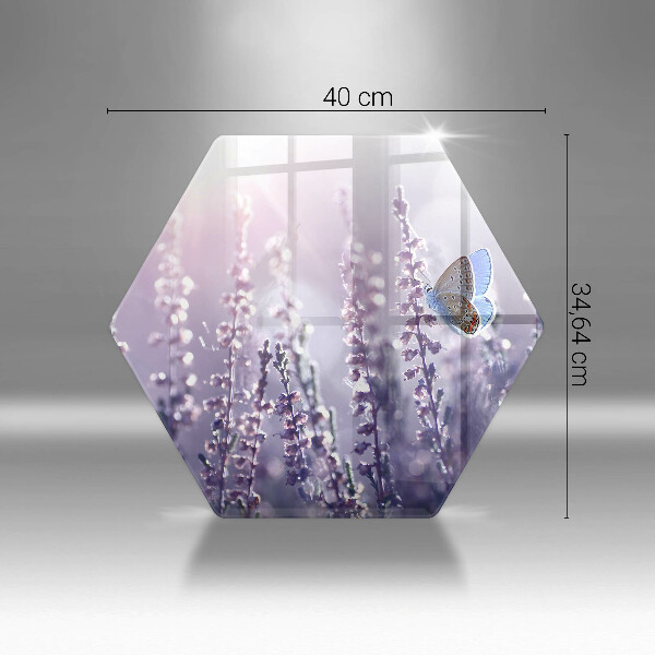 Üveg vágódeszka Vadvirágok és a pillangó