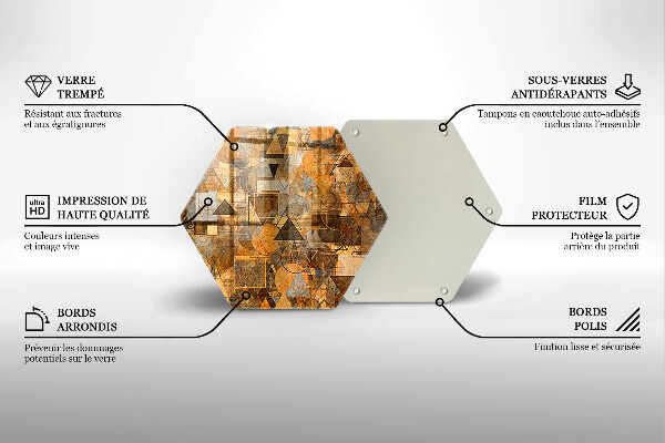 Üveg vágódeszka Varrat nélküli mintát geometriai alakzatok