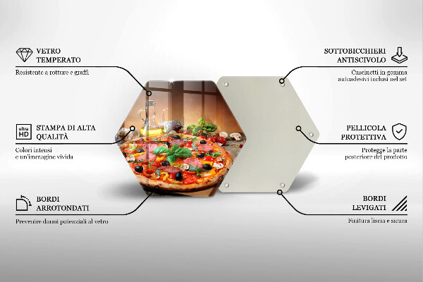 Üveg vágódeszka Olasz pizza