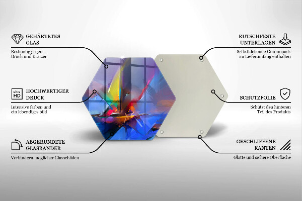 Üveg vágódeszka Festett absztrakció