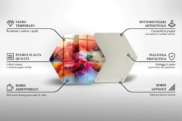 Üveg vágódeszka Füstös absztrakció