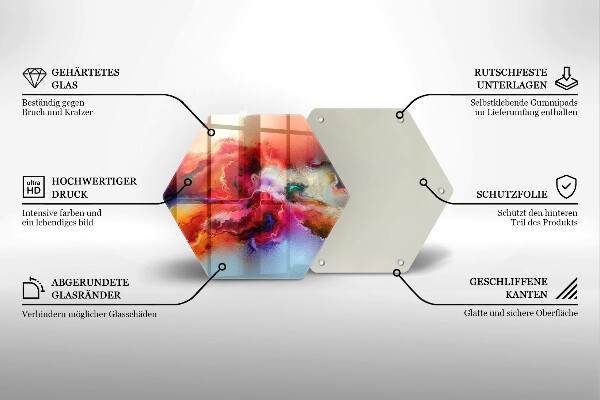 Üveg vágódeszka Füstös absztrakció