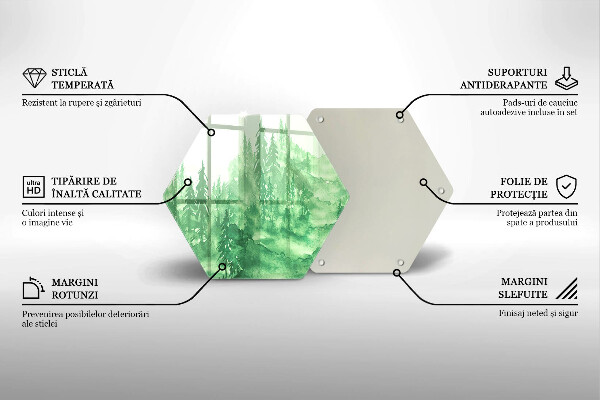 Üveg vágódeszka Festett erdő