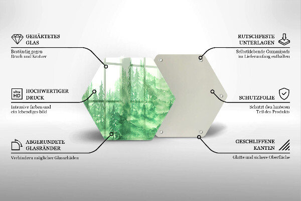 Üveg vágódeszka Festett erdő