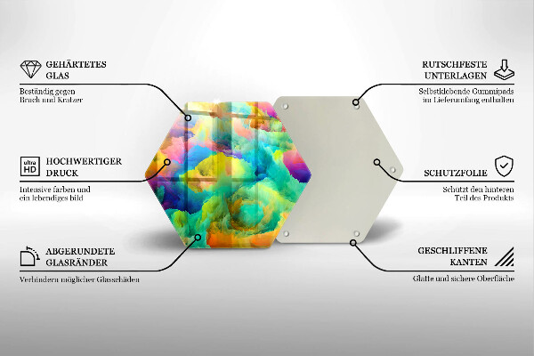 Üveg vágódeszka Színes absztrakció