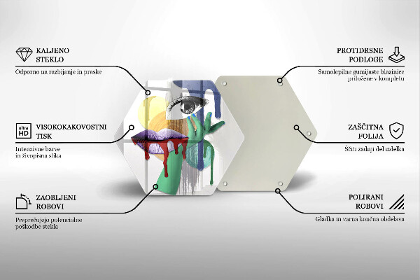 Üveg vágódeszka Art absztrakt kollázs