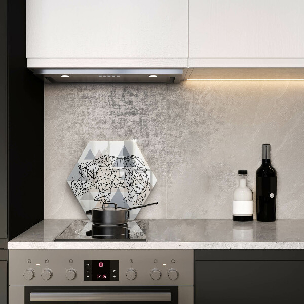 Üveg vágódeszka Line art orrszarvú