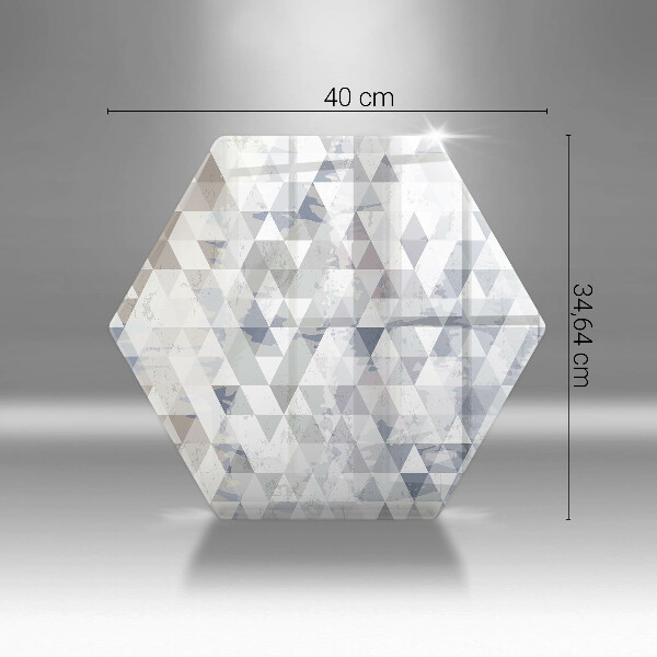 Üveg vágódeszka Háromszög minta