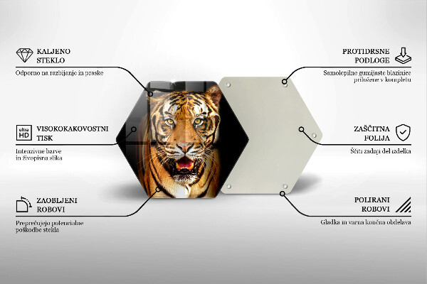 Üveg vágódeszka Vadon élő állat tigris