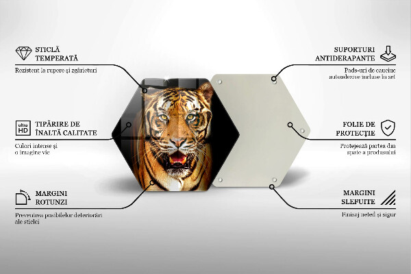 Üveg vágódeszka Vadon élő állat tigris