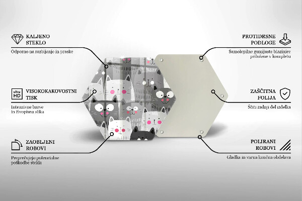 Üveg vágódeszka Macskák illusztráció