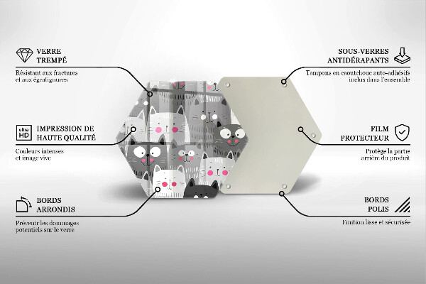 Üveg vágódeszka Macskák illusztráció