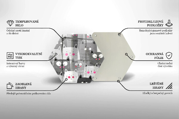 Üveg vágódeszka Macskák illusztráció