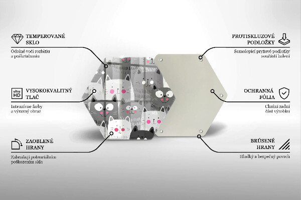 Üveg vágódeszka Macskák illusztráció