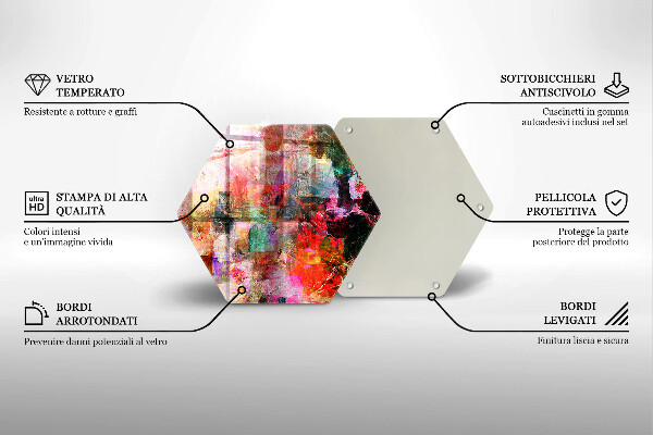 Üveg vágódeszka Festék absztrakció