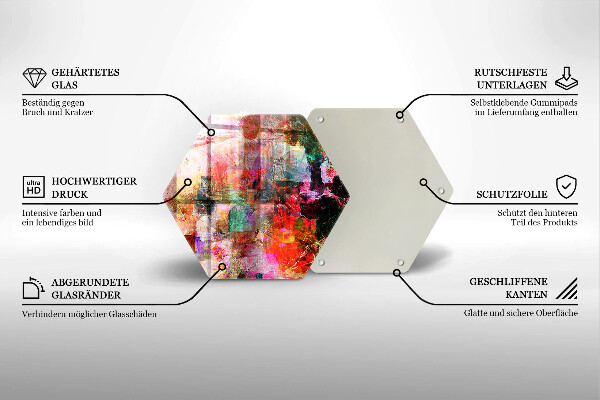 Üveg vágódeszka Festék absztrakció