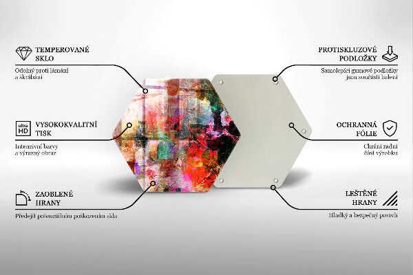 Üveg vágódeszka Festék absztrakció