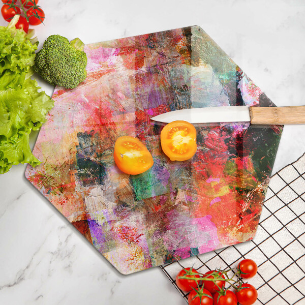 Üveg vágódeszka Festék absztrakció