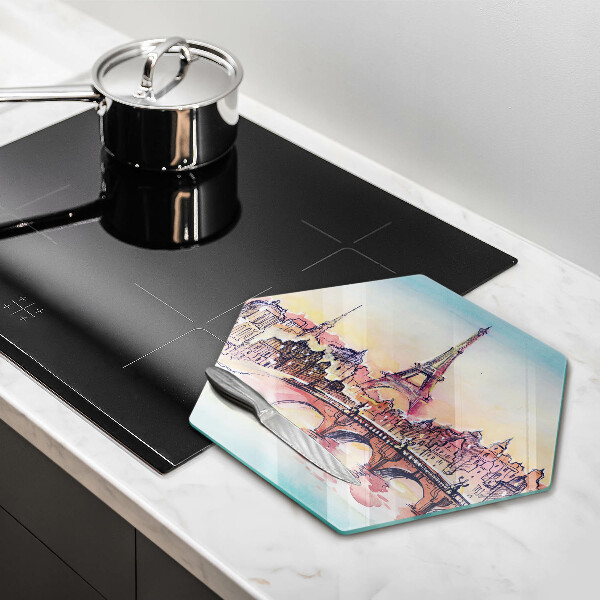 Üveg vágódeszka Párizs Eiffel-torony tája