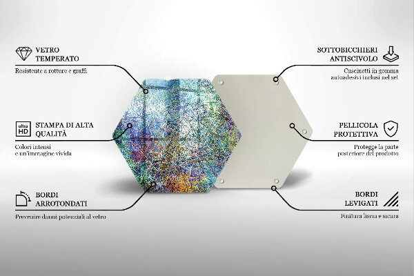 Üveg vágódeszka Színes vonal absztrakció