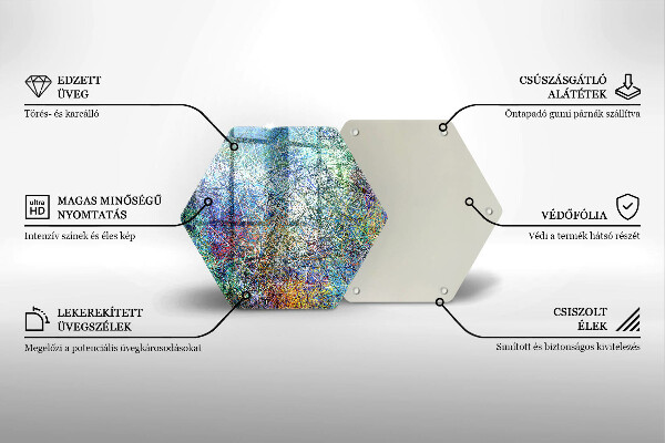 Üveg vágódeszka Színes vonal absztrakció