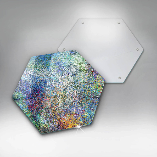 Üveg vágódeszka Színes vonal absztrakció