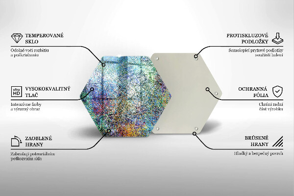 Üveg vágódeszka Színes vonal absztrakció