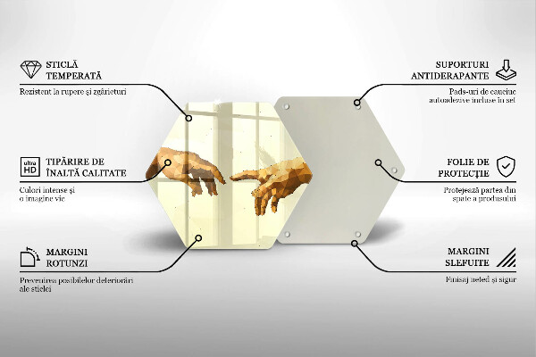 Üveg vágódeszka Ádám kezeinek teremtése