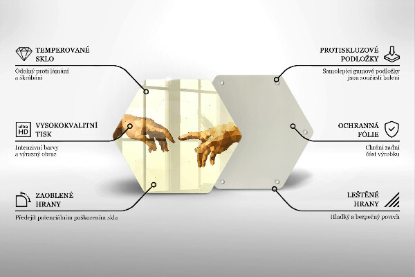 Üveg vágódeszka Ádám kezeinek teremtése