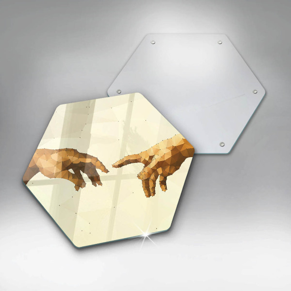 Üveg vágódeszka Ádám kezeinek teremtése