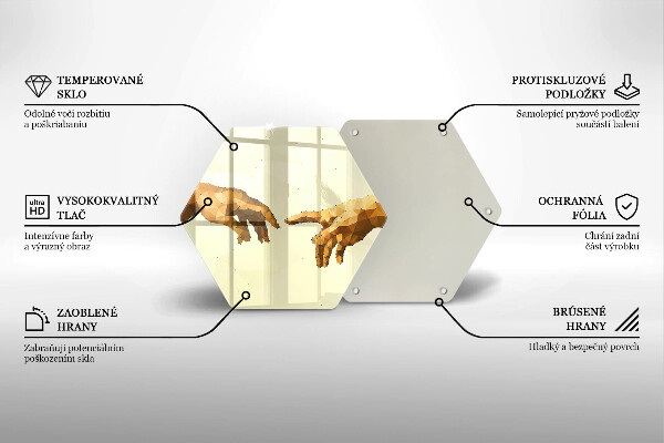 Üveg vágódeszka Ádám kezeinek teremtése