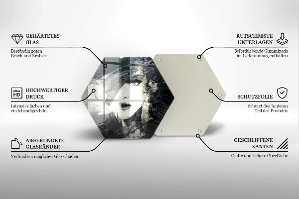 Üveg vágódeszka Egy nő festménye