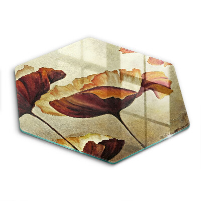 Üveg vágódeszka Festett boho virágok