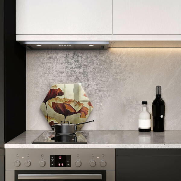 Üveg vágódeszka Festett boho virágok