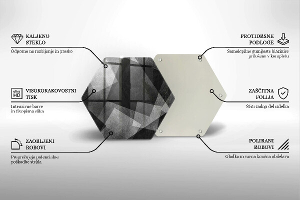 Üveg vágódeszka Geometriai absztrakció