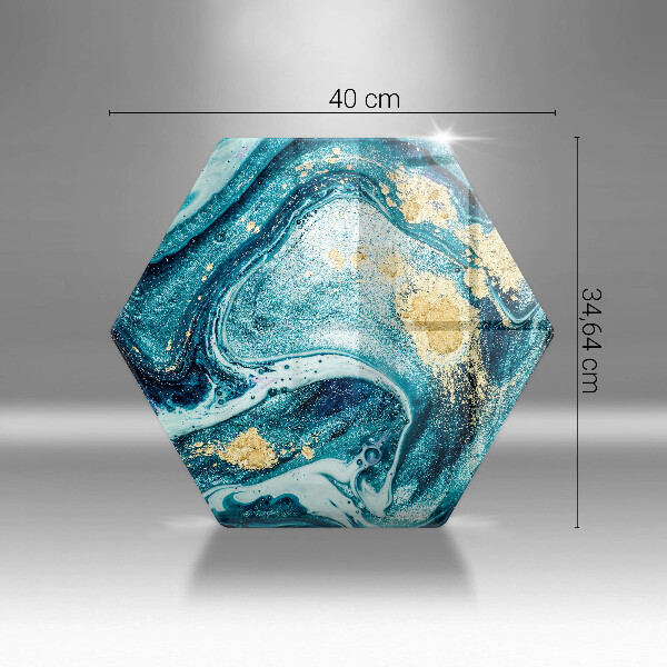 Üveg vágódeszka Kék arany absztrakció