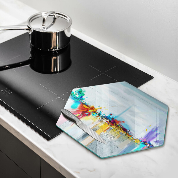 Üveg vágódeszka Festett absztrakció