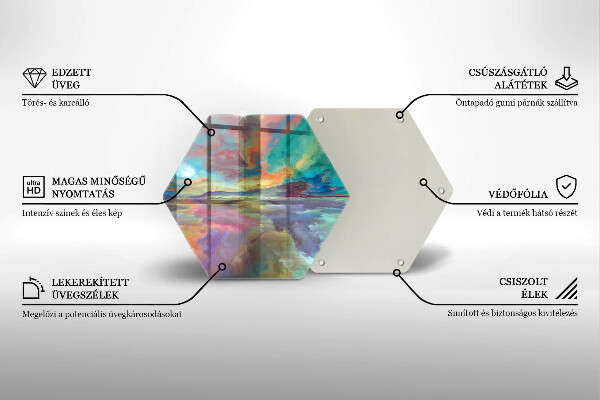 Üveg vágódeszka Színes égbolt