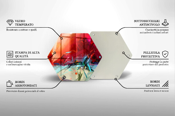 Üveg vágódeszka Festett absztrakció