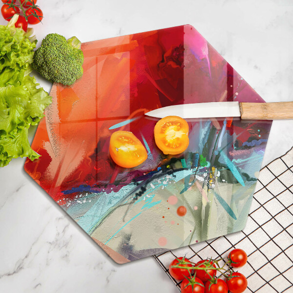 Üveg vágódeszka Festett absztrakció