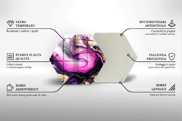 Üveg vágódeszka Absztrakt design arany