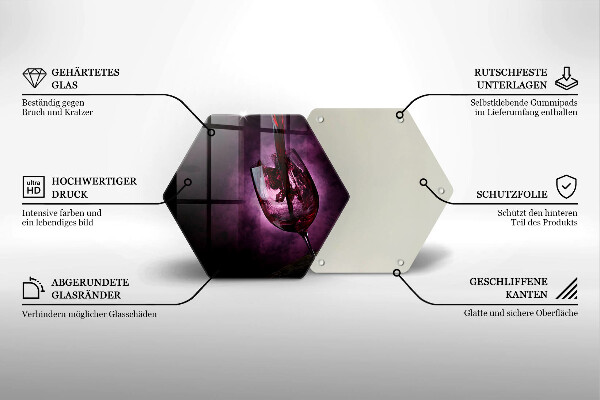 Üveg vágódeszka Egy pohár bor