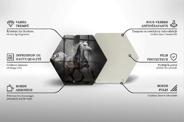 Üveg vágódeszka Ló vágta