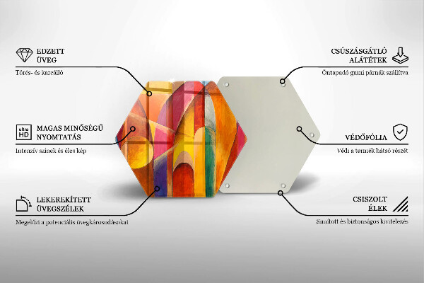 Üveg vágódeszka Színes absztrakció