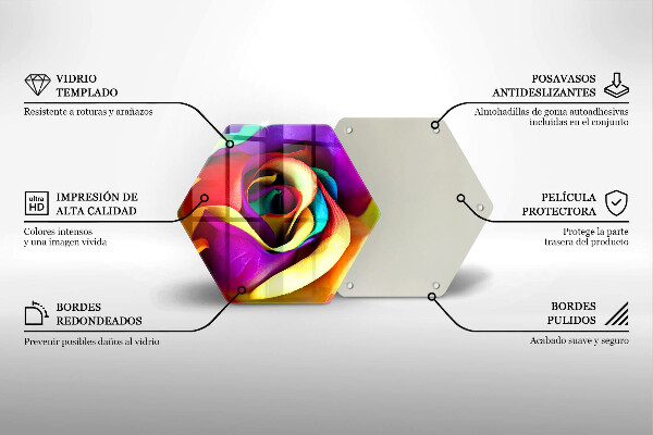 Üveg vágódeszka Színes rózsaszirom